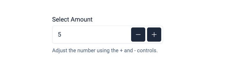 tailwind Input with Amount Controls