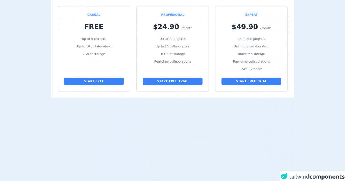 Simple Pricing Section