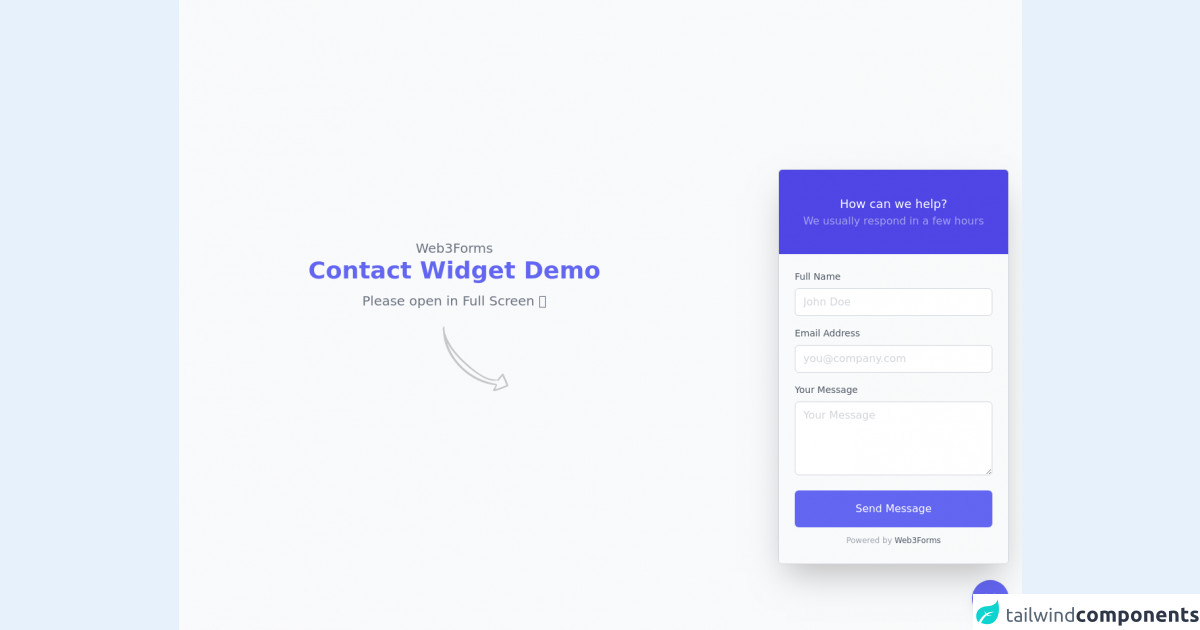 Contact Form Popup Widget