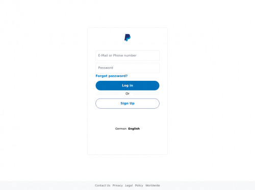 Paypal Login Page