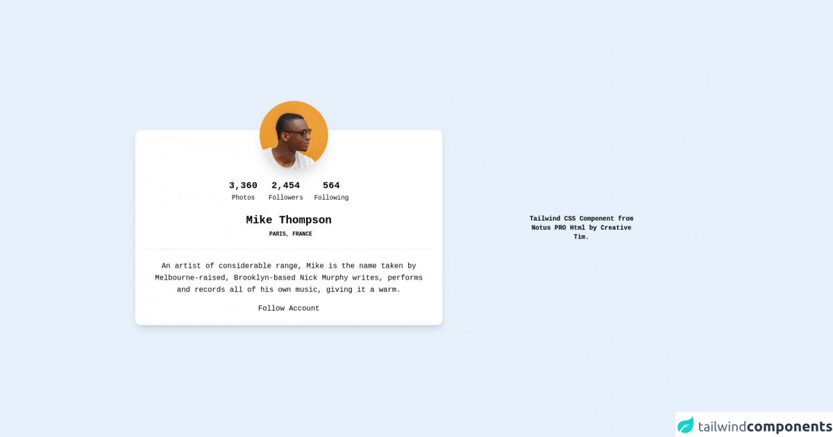 User Profile Social Card