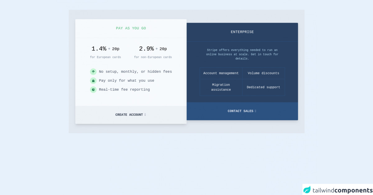 Tailwind CSS Stripe Pricing Panel Clone